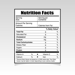 nutrition facts paper vector