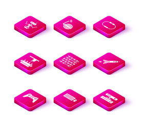 set gamepad keyboard and mouse factory conveyor vector image