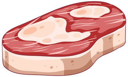 Beef meat piece raw steak cartoon icon Royalty Free Vector