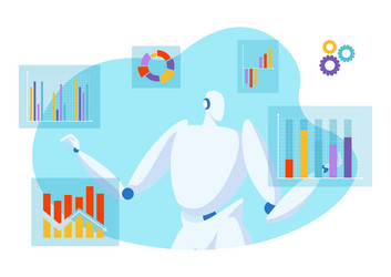 future technology automatically data analysis vector image