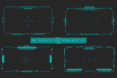 hud futuristic user virtual screen elements set vector