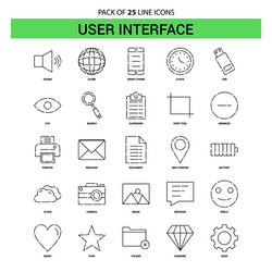user interface line icon set - 25 dashed outline vector image