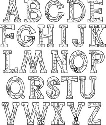 coloring alphabet Vector Image