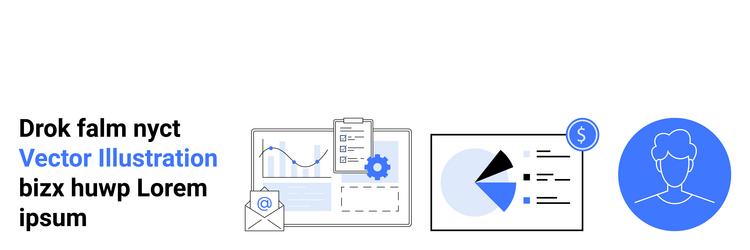 data analytics with graphs reports email vector image