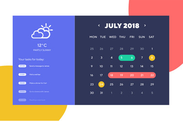done day planner and calendar app ui ux design vector image