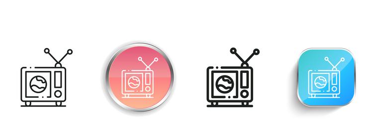 global news icon thin linear regular and button vector image