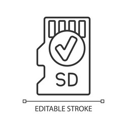 includes memory card linear manual label icon vector image