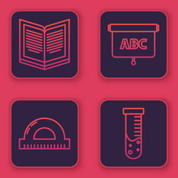set line open book protractor grid for measuring vector image