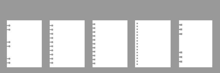 set of notebook sheets isolated on gray background vector image