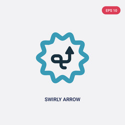 two color swirly arrow icon from user interface vector image