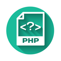 white php file document icon download button vector image