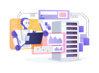 ai-enhanced data analytics abstract concept vector image