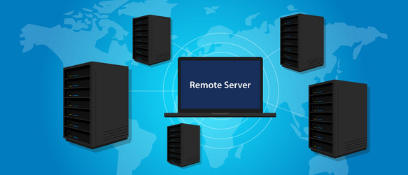 remote server connecting manage computer online vector