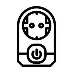 Smart plug home line icon vector