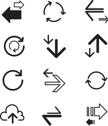 upload download refresh data transfer icons set vector image