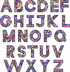 colorful latin alphabet Vector Image