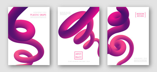 Flyers with abstract fluid gradient shapes vector