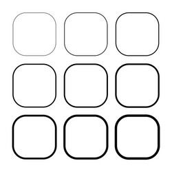 set empty frame collection outline border vector image