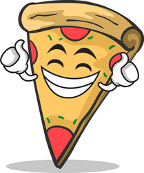 Smiling Pizza Character vector image