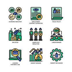 unemployment icons set vector