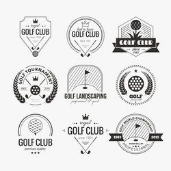 Vintage Golf Club Icons Vector Image