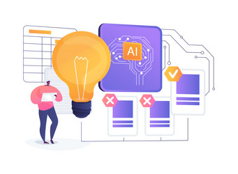ai-enhanced hypothesis testing abstract concept vector image