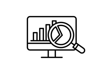 analytics data presentation icon computer vector image