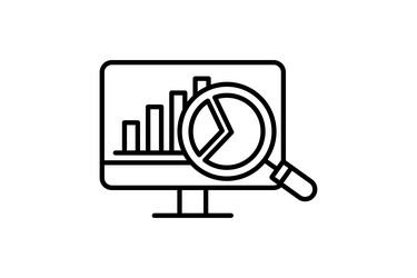 Analytics data presentation icon computer vector