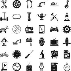 Auto repair icons set simple style vector