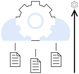 cloud data processing with documents linked vector image
