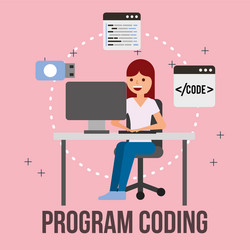 program coding website vector image