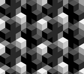 Seamless pattern black cross white cube 3d vector