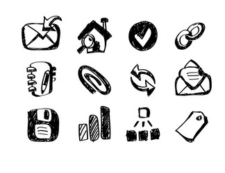 sketch web icons vector image