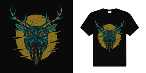 stylized deer in ethnic Vector Image