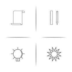 creative process and design simple linear icons vector image