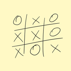 Hand-drawing playing tic tac toe on paper vector