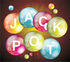 jackpot signcasino lotto label on bright balls vector