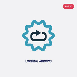 two color looping arrows icon from user interface vector image