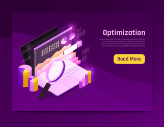 Web Traffic Isometric Data Page vector image