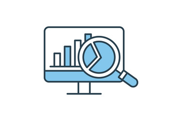 analytics data presentation icon computer vector image