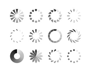 collection loading bar status icon set of loaded vector image