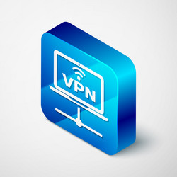isometric vpn computer network icon isolated vector image