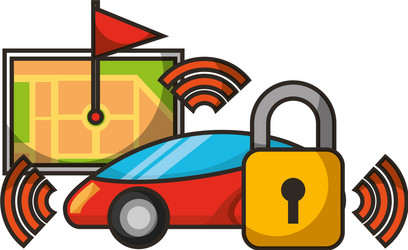map navigation mobile security signal autonomous vector image