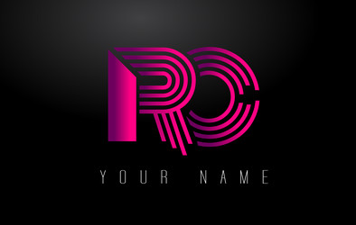 Ro r o brushed letter logo design with creative Vector Image