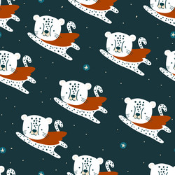 seamless pattern with cute cheetah super hero vector