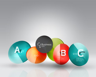 shiny circles with text in 3d space vector image