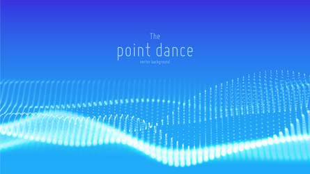 abstract blue particle wave points array vector image