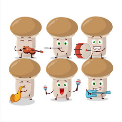 cartoon character of champignon playing some Vector Image