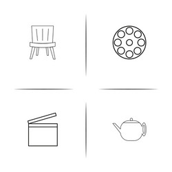creative process and design simple linear icons vector image