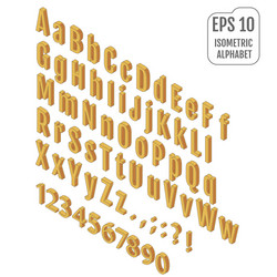 isometric alphabet with drop shadow on background vector image